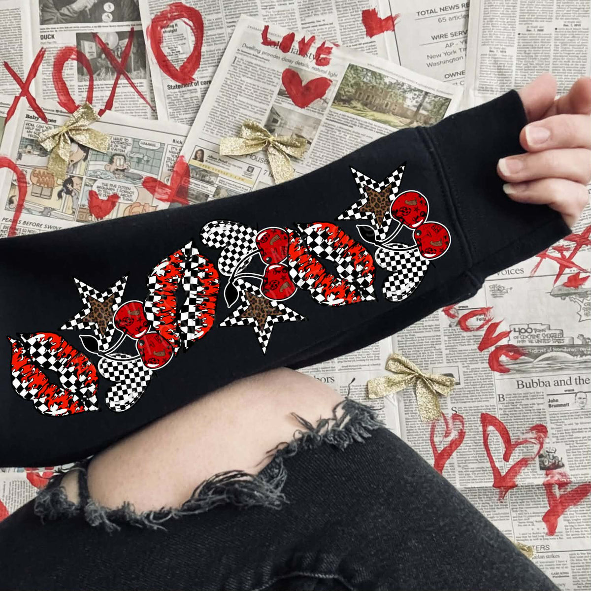 Cherry Lips sleeve (SET OF TWO) (DWS) DTF Transfer