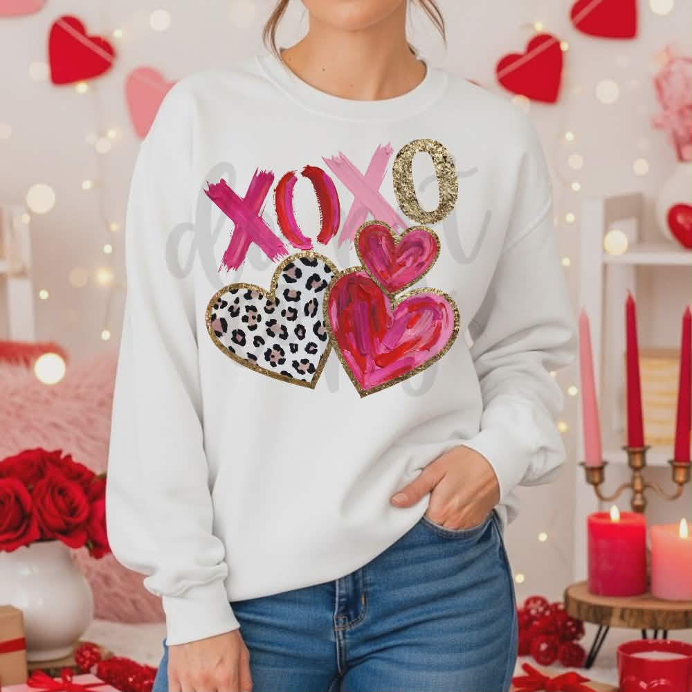 Xoxo 3 hearts (Parker) DTF transfer