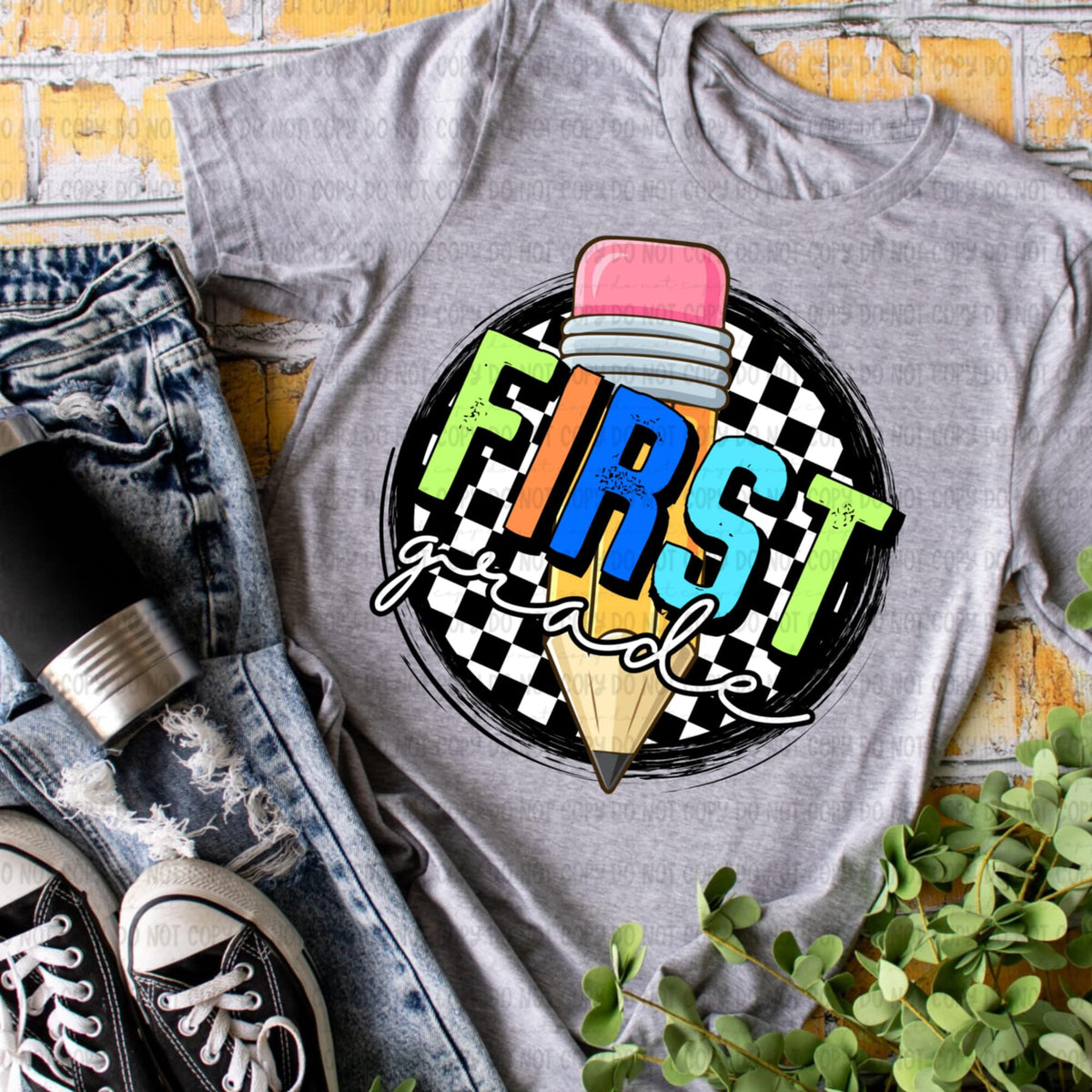 First grade retro circle BOY 106601 DTF transfer