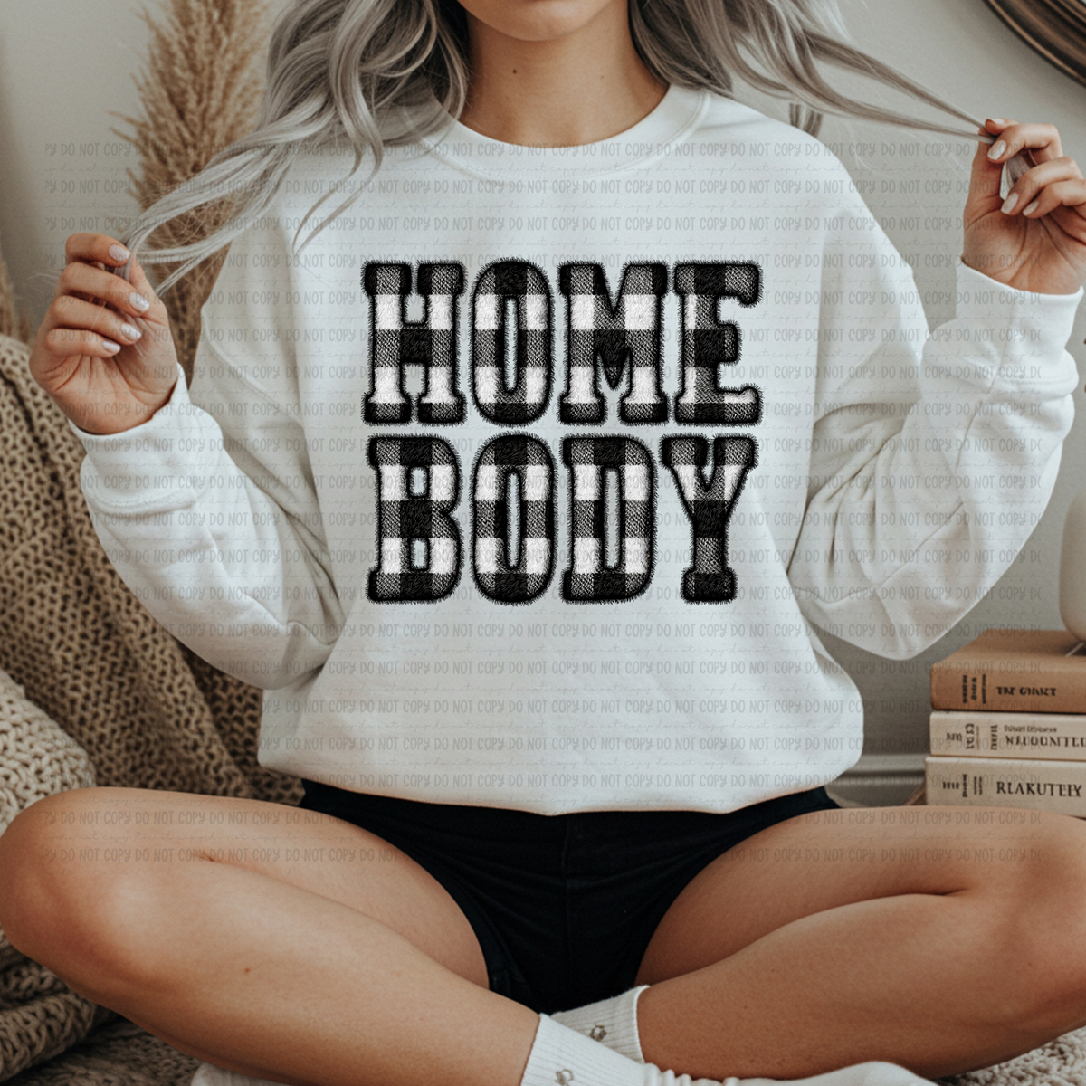 Homebody Black and white plaid (revel) DTF Transfer