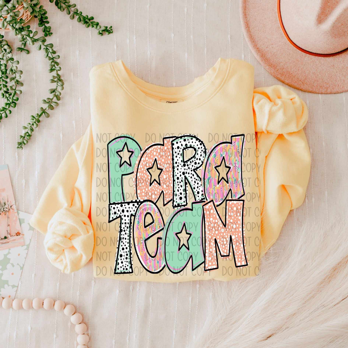 Para team peach and green (SW) 58407 DTF transfer