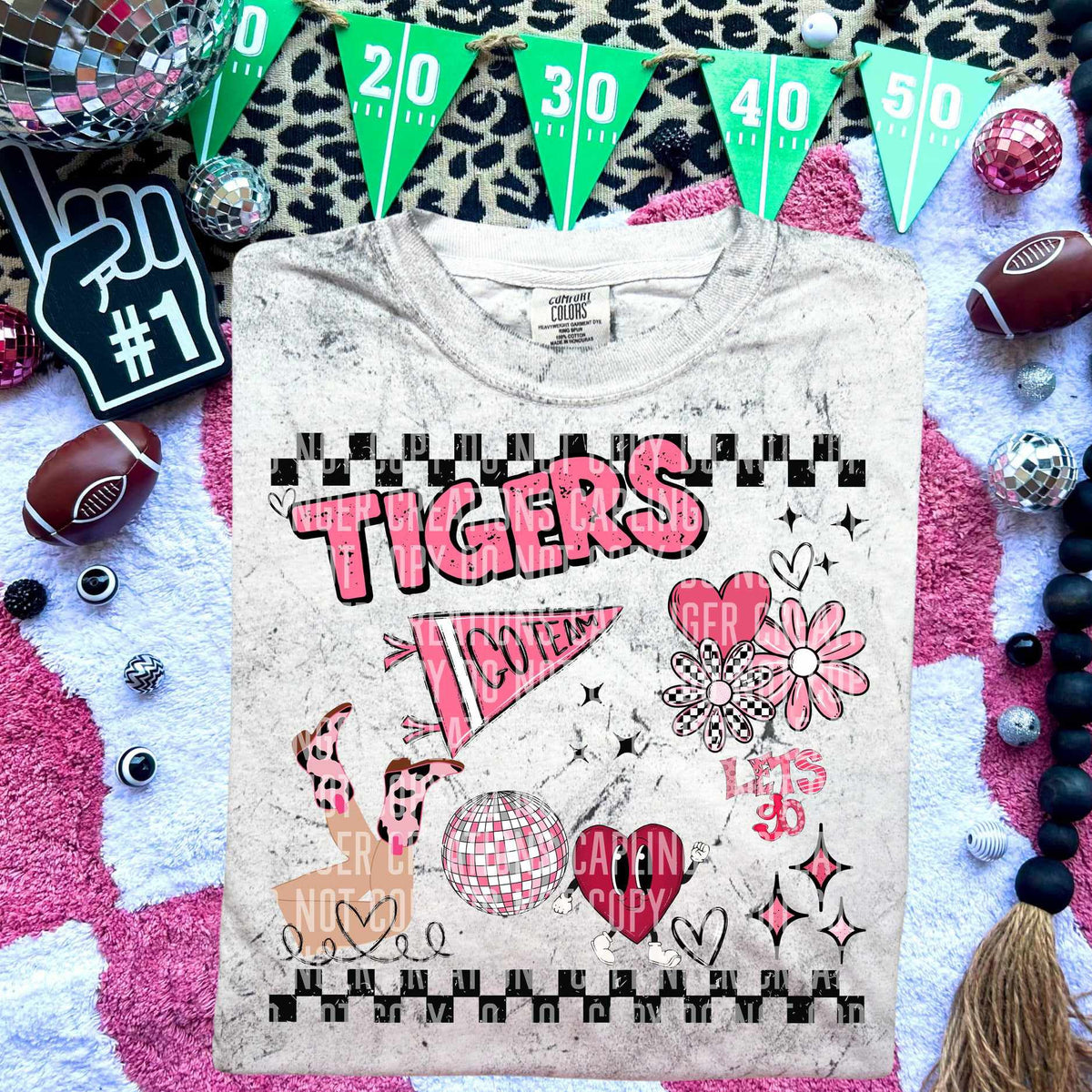 Tigers groovy collage (caplinger) 73177 DTF transfer