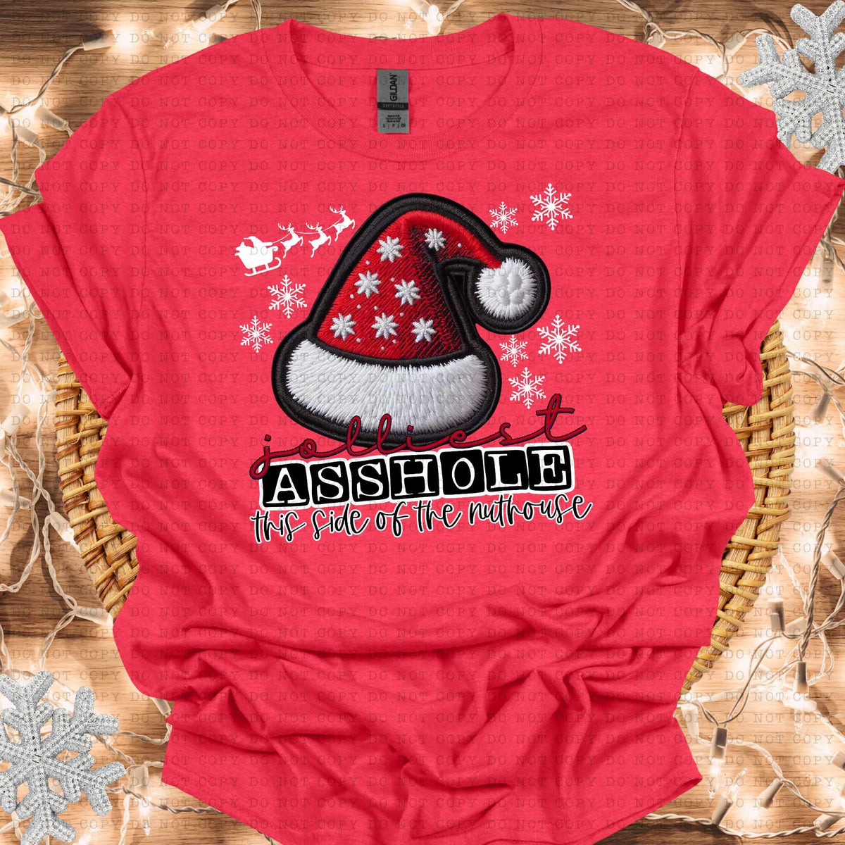 Jolliest asshole this side of the nuthouse embroidery (ECHT) 64543 DTF transfer