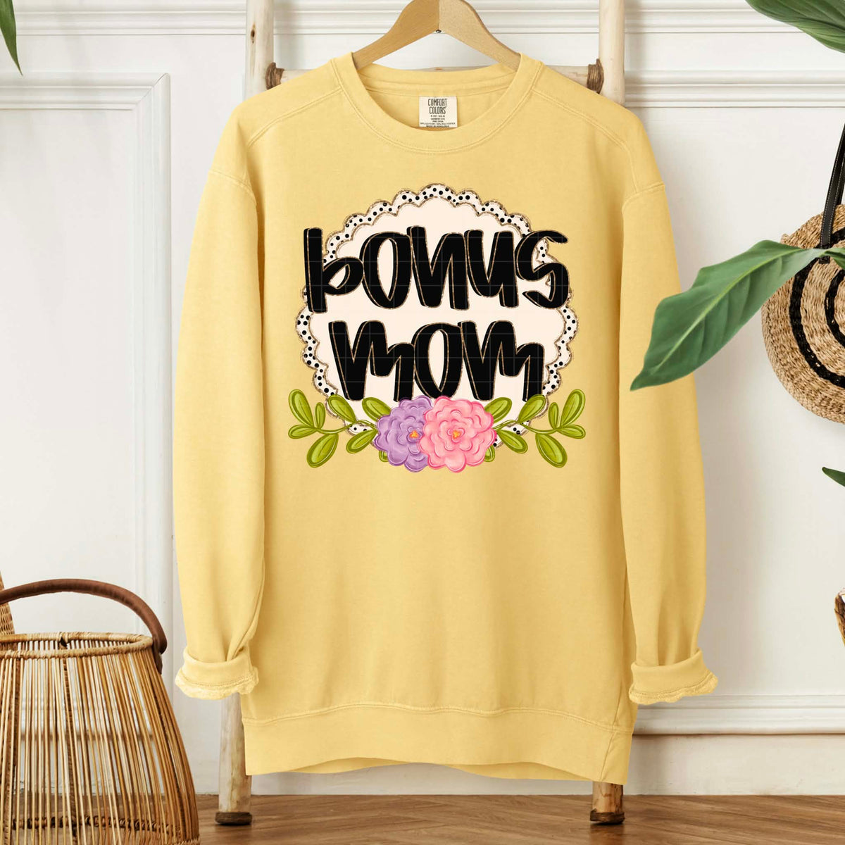 Bonus mom circle and flowers (SDD) DTF Transfer