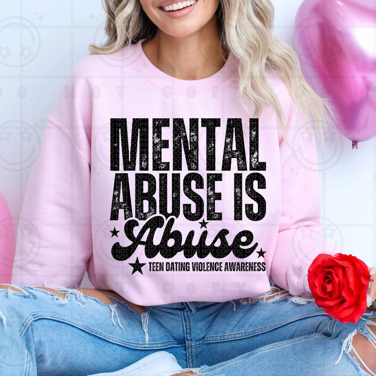 Mental abuse is abuse BLACK (HW) 79406 DTF transfer