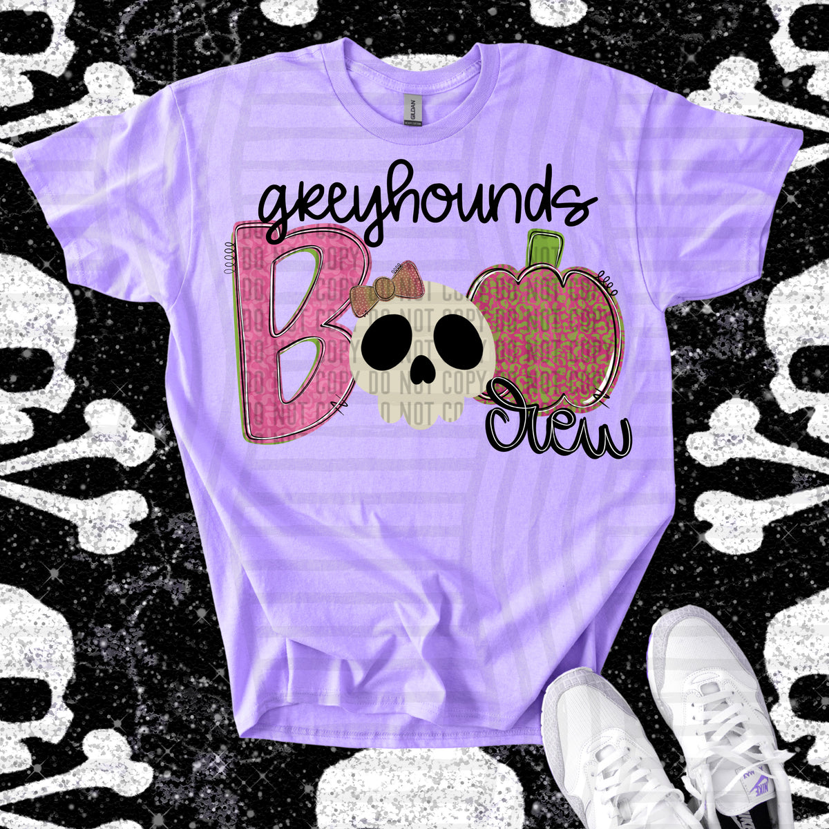 greyhounds boo crew skull and apple (Caplinger) DTF Transfer