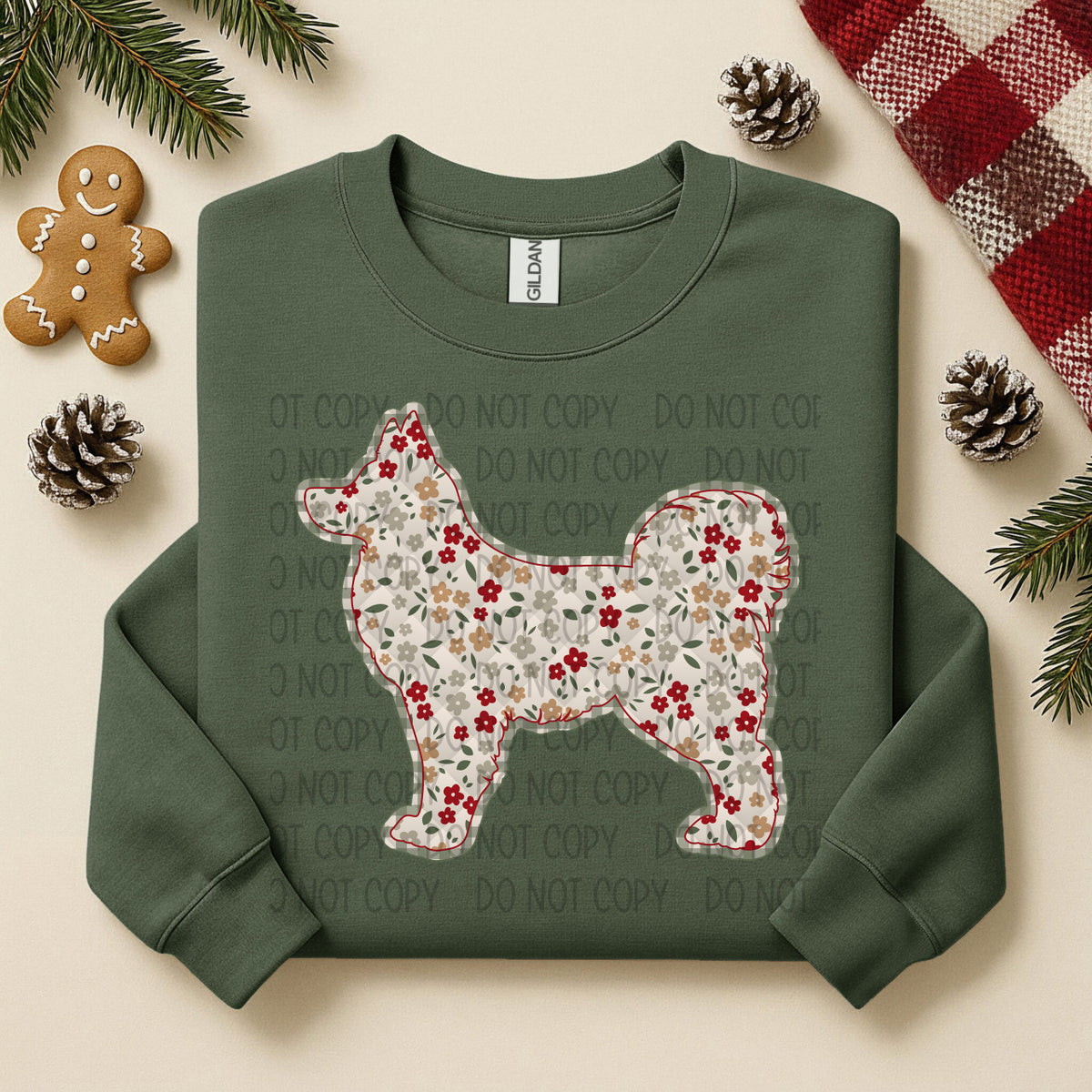 Alaskan Klee Kai Floral (SWD) DTF TRANSFER