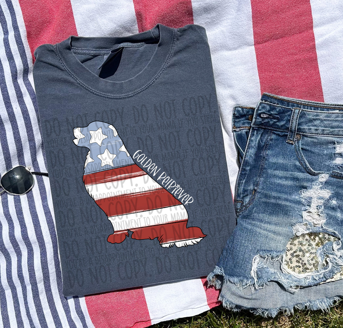 GOLDEN RETREIVER white (SWD) DTF transfer