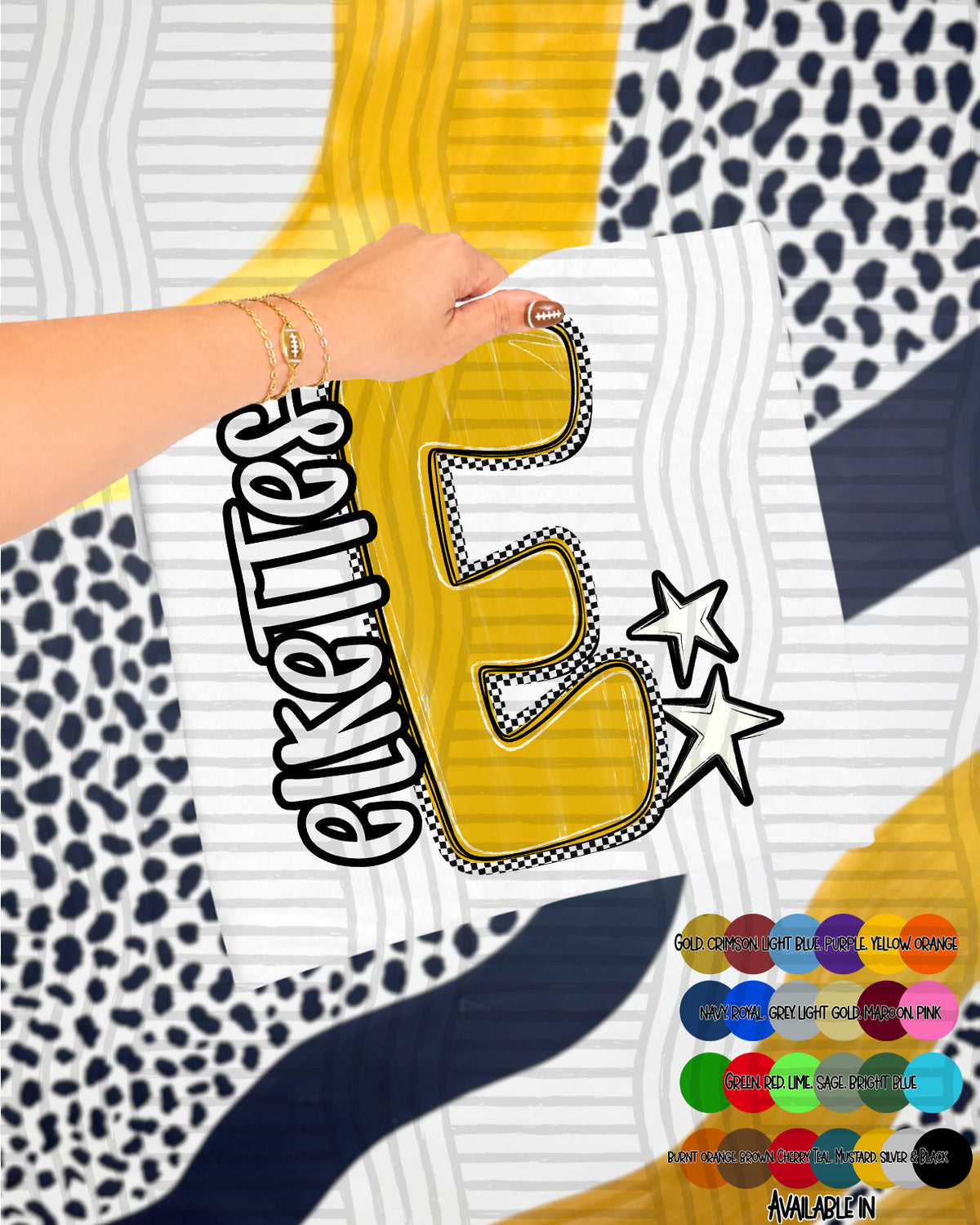 Elkettes Checker Crush Yellow (Caplinger) DTF transfer