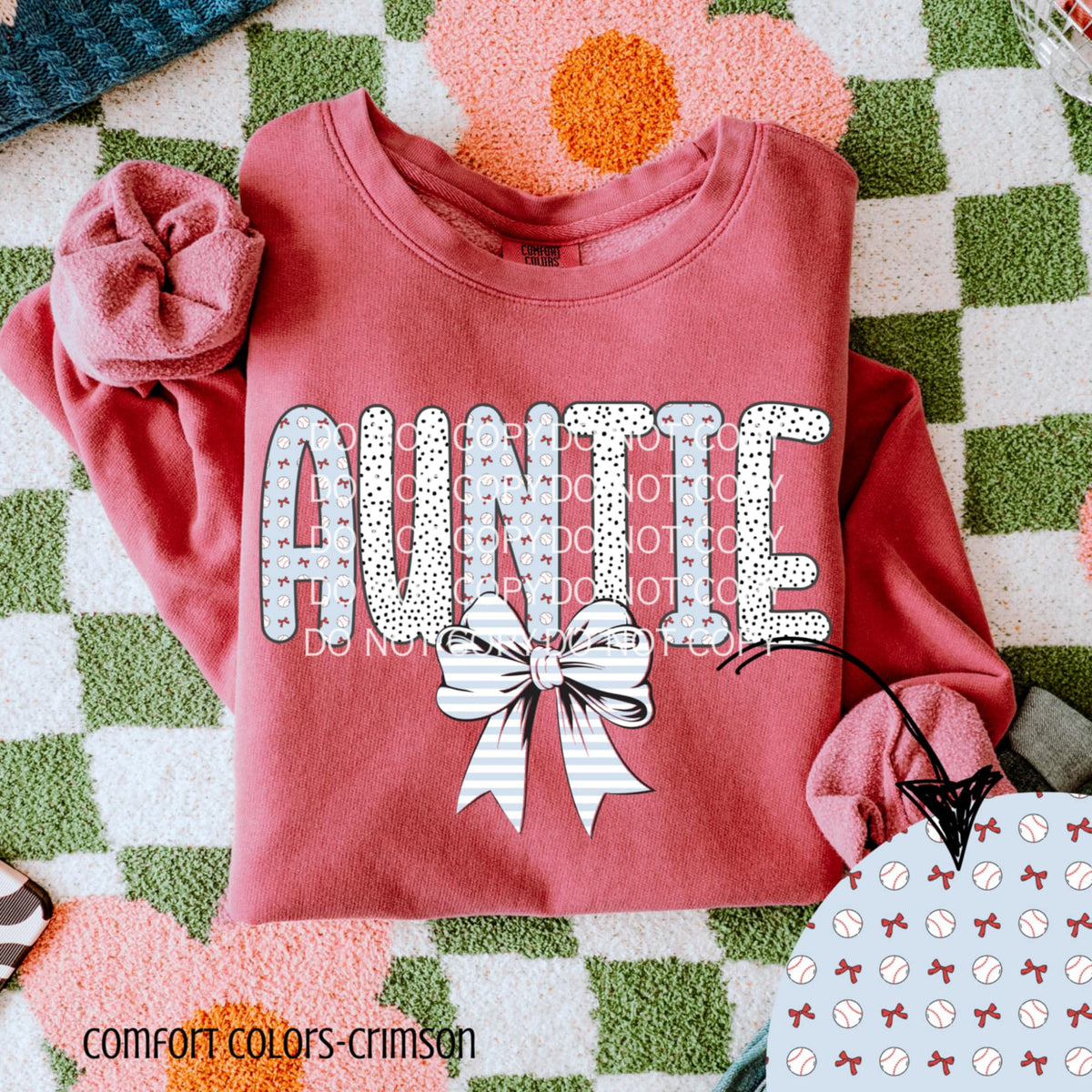 Auntie baseball letters (CSG) 90204 DTF transfer