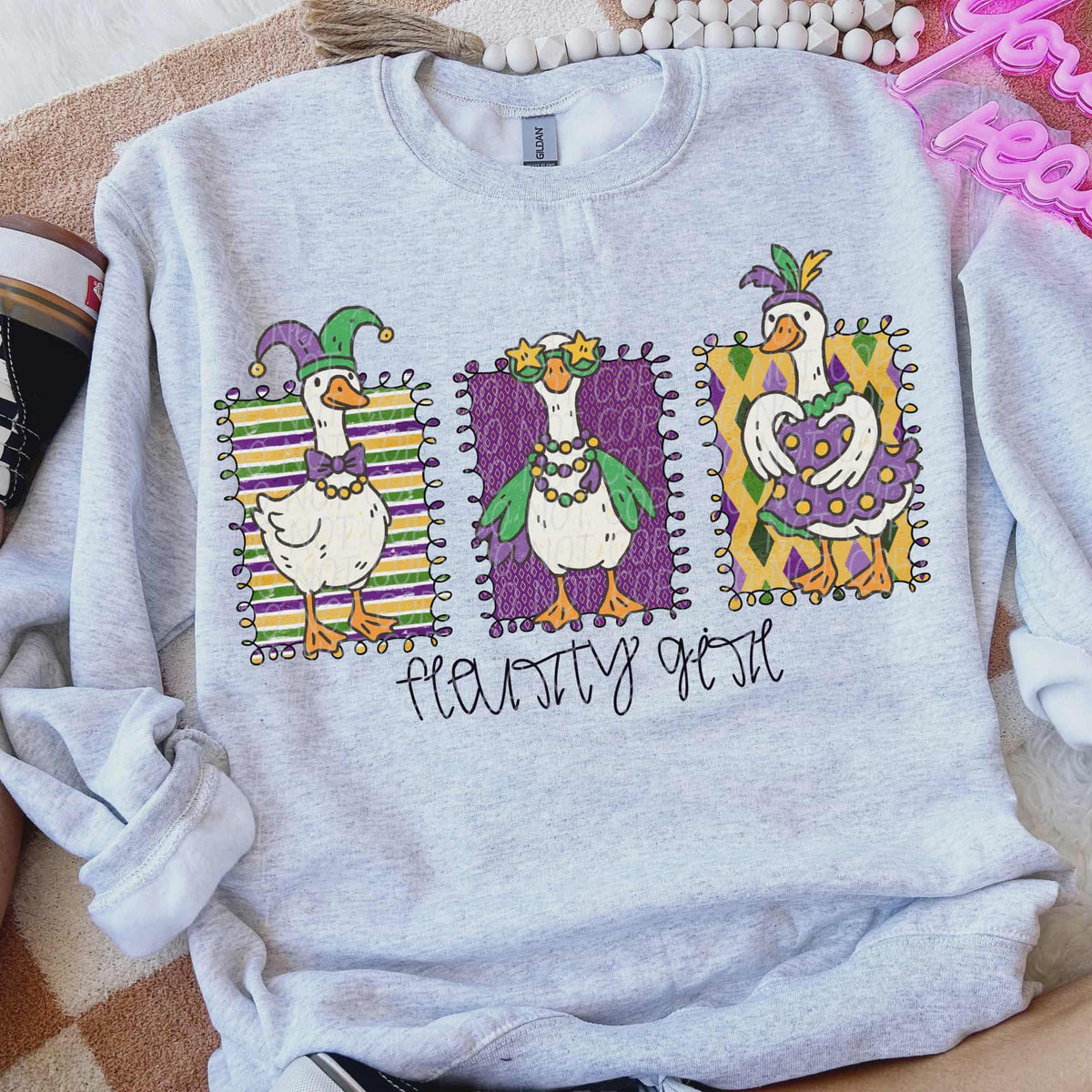 Fluerty Girl Goose three frames (city) DTF Transfer