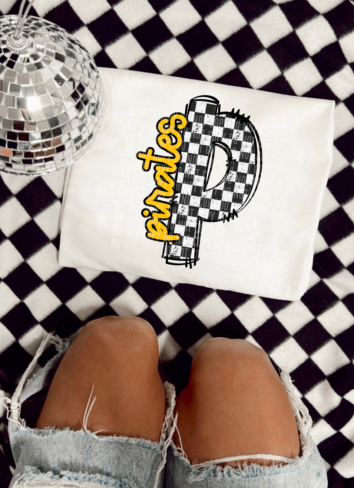 Checkered Mascot Pirates 30818 DTF transfers