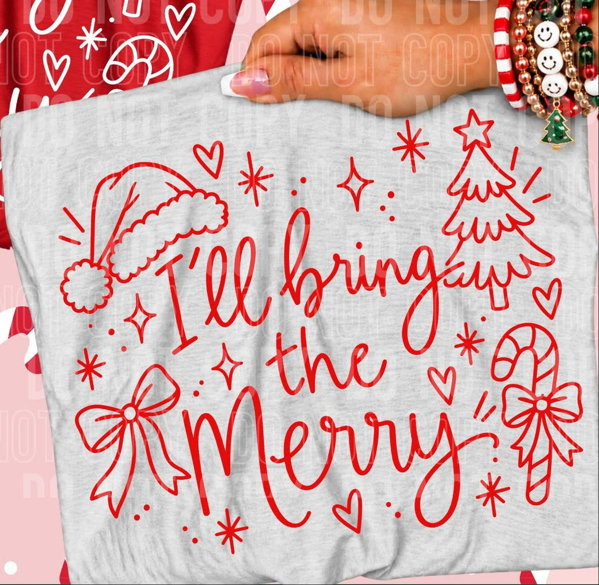 I'll bring the merry red outline (SBB) DTF Transfer