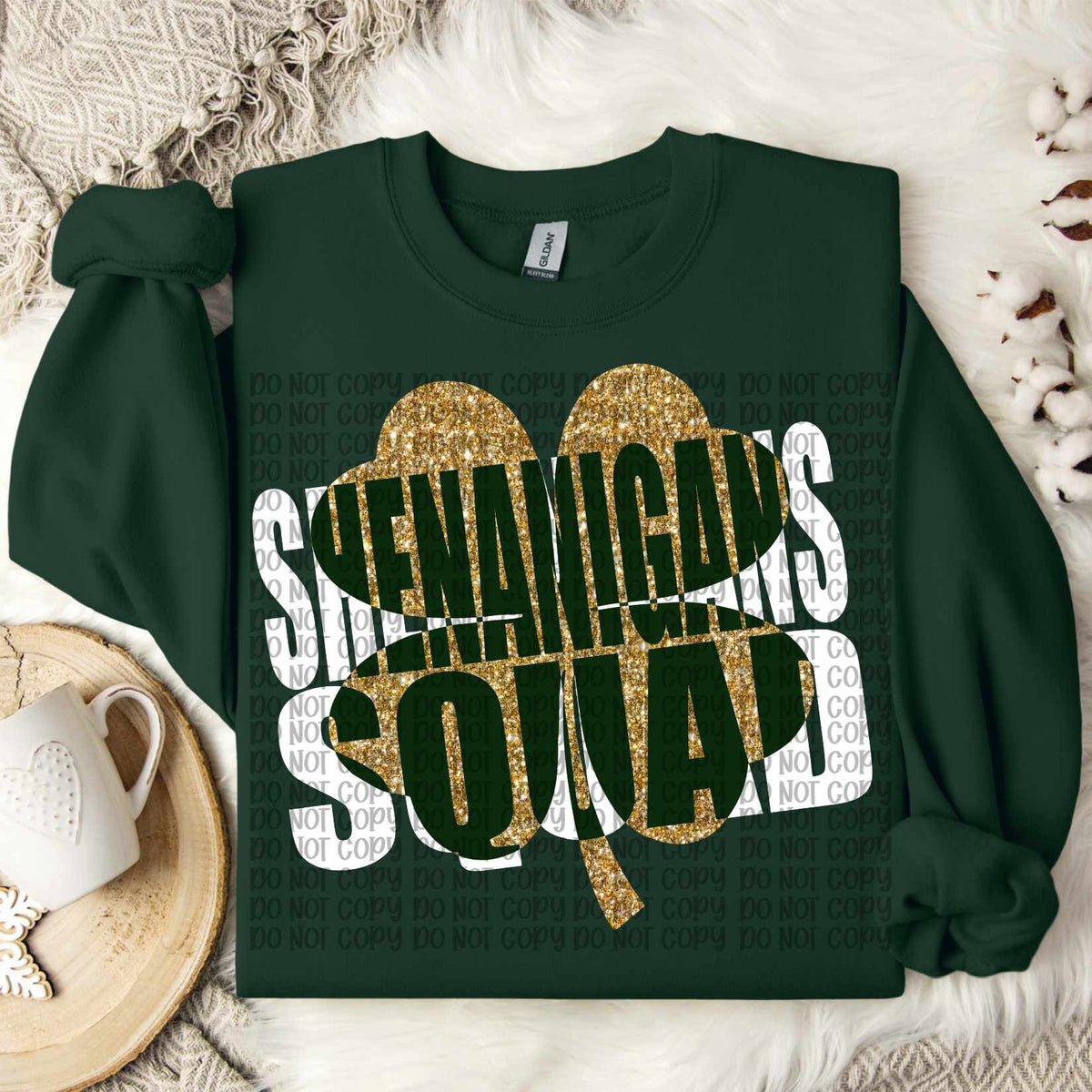 Shenanigans squad white and gold (VP) 80720 DTF transfer