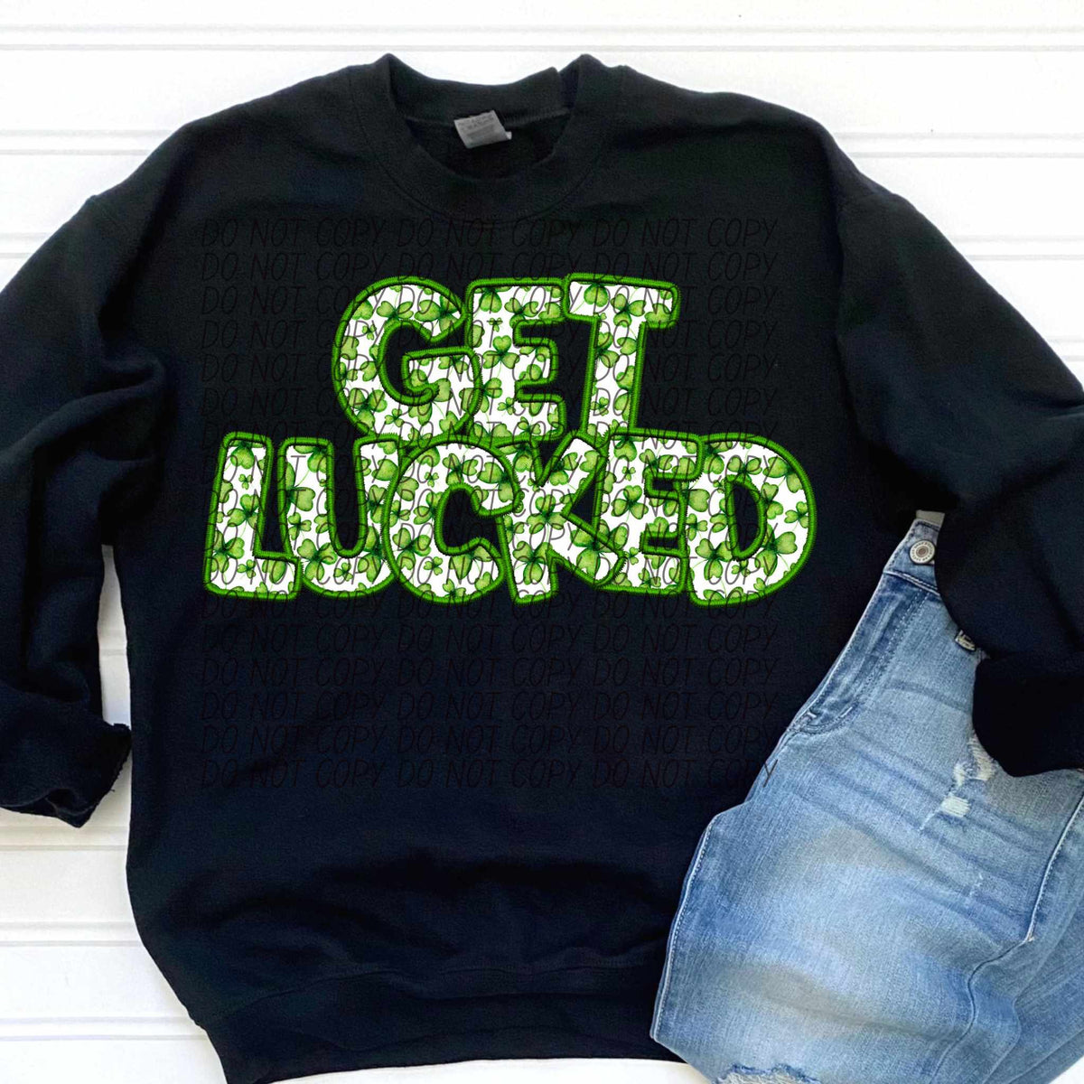 Get lucked clover filled (CITY) 85087 DTF transfer