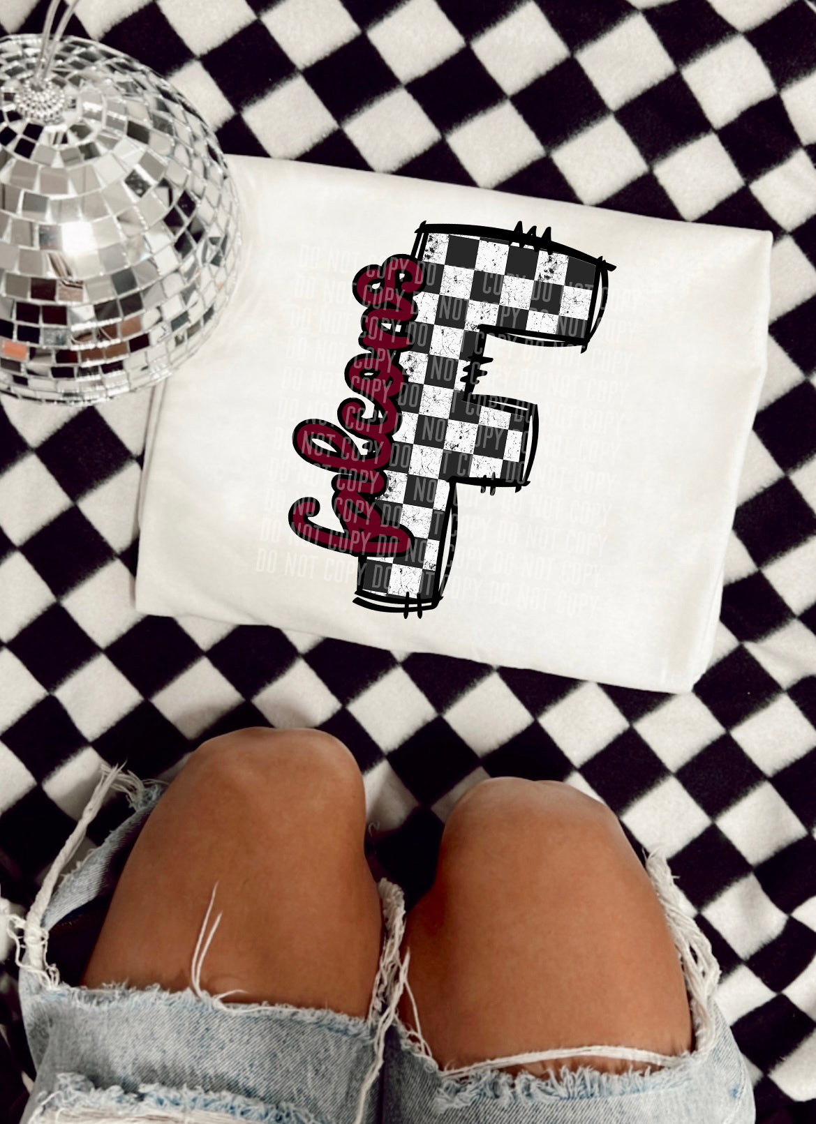 Checkered Mascot Falcons (maroon) 30831 DTF transfers