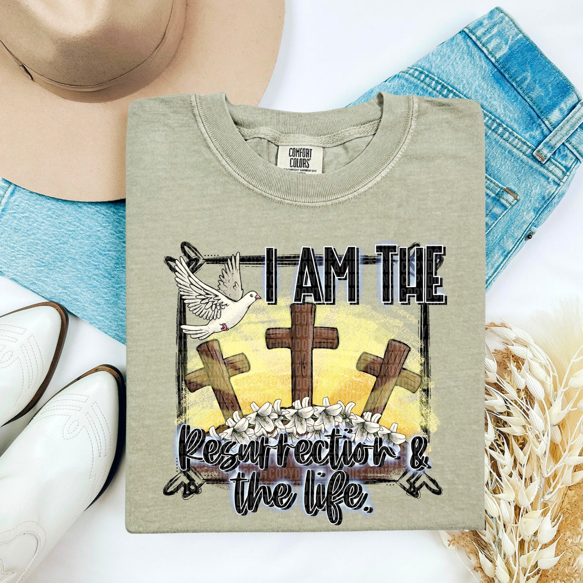 I am the resurrection & the life 103425 DTF transfer