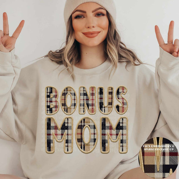 Bonus Mom Plaid TTD 49632 DTF TRANSFER