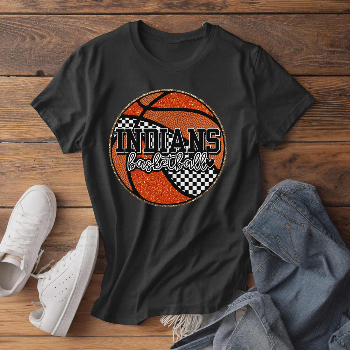 Indians Checker Basketball (revel) DTF Transfer