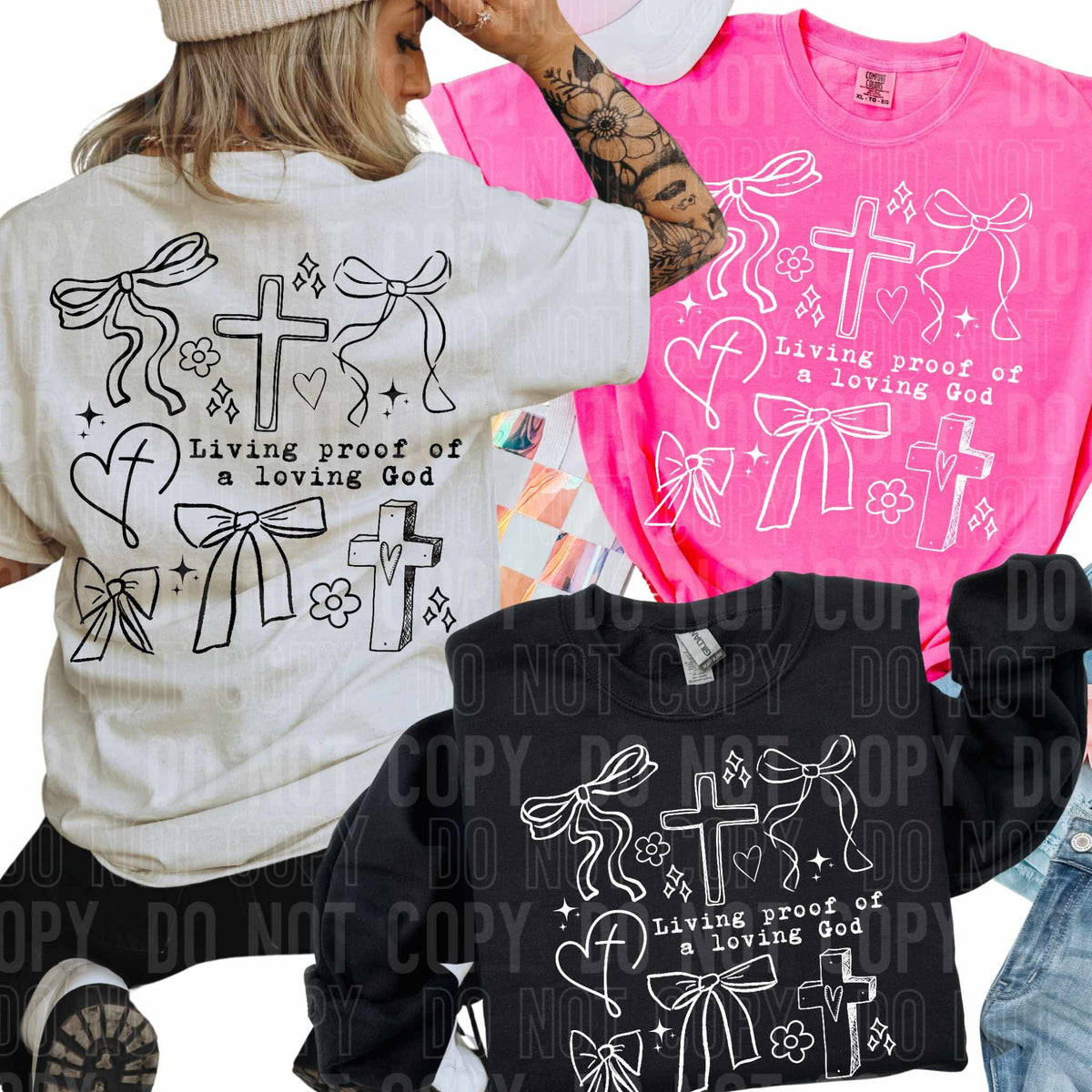 Living proof of a loving God BLACK  (SBB) DTF transfer