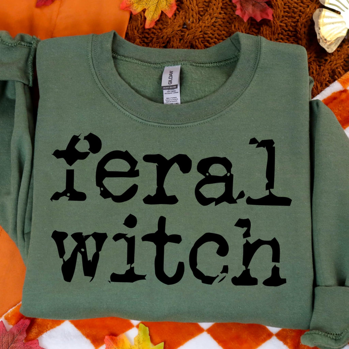 Feral Witch black font (abd) DTF transfer