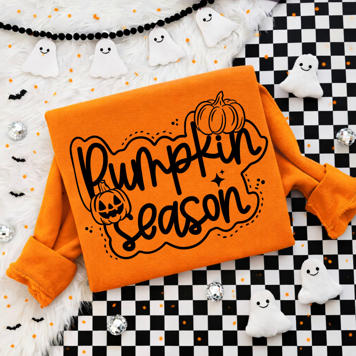 Pumpkin season cursive black (CSC) DTF Transfer