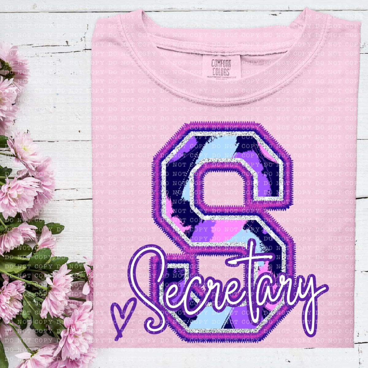 S secretary purple brushstrokes (ECHT) 93971 DTF transfer