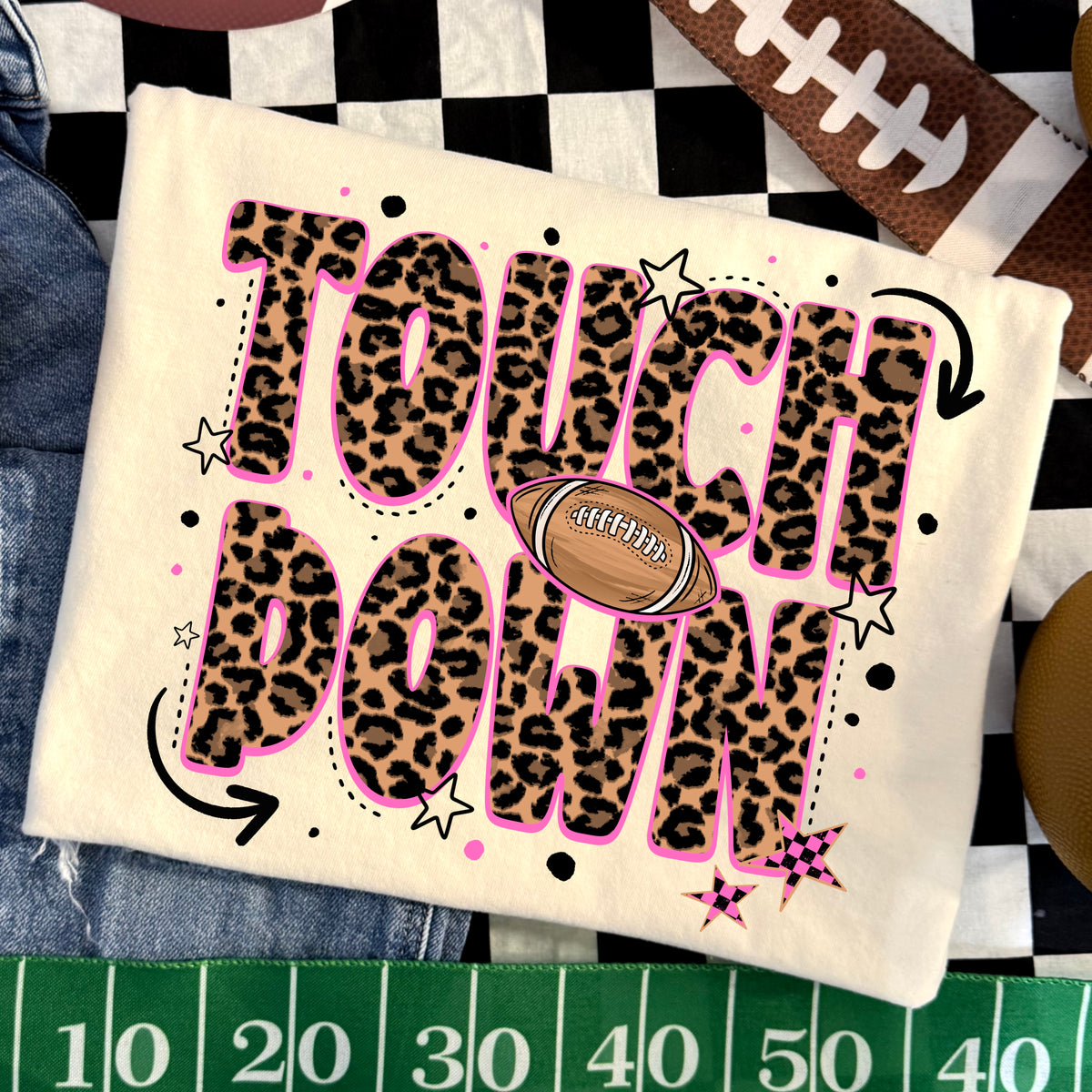 Touchdown football leopard (CSC) DTF Transfer
