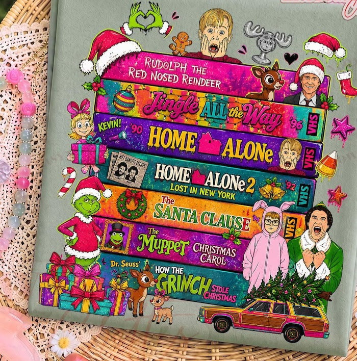 Christmas movie stack Sunday Special DTF transfer