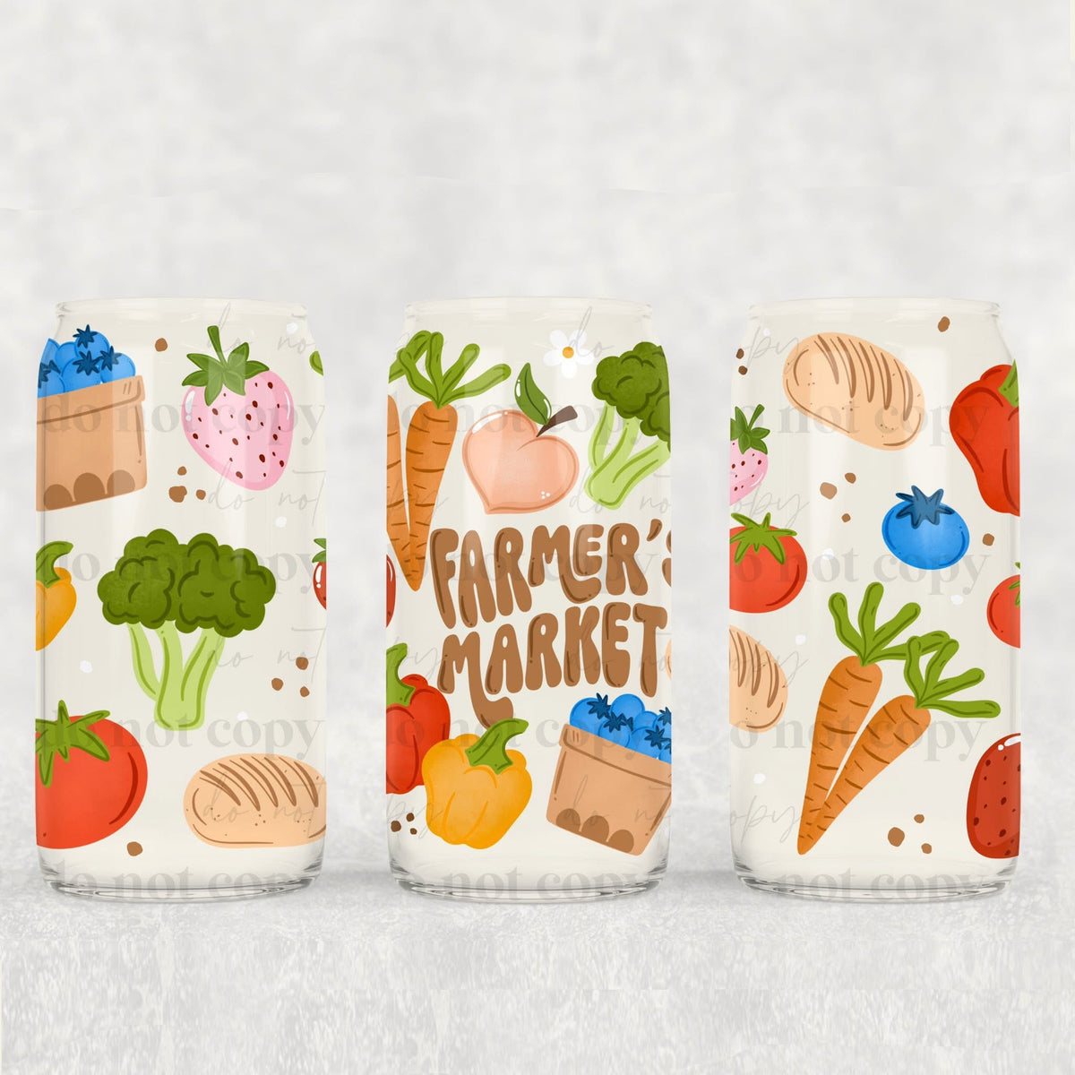 Farmers Market with fruit and veggies (CSC) UV DTF WRAP