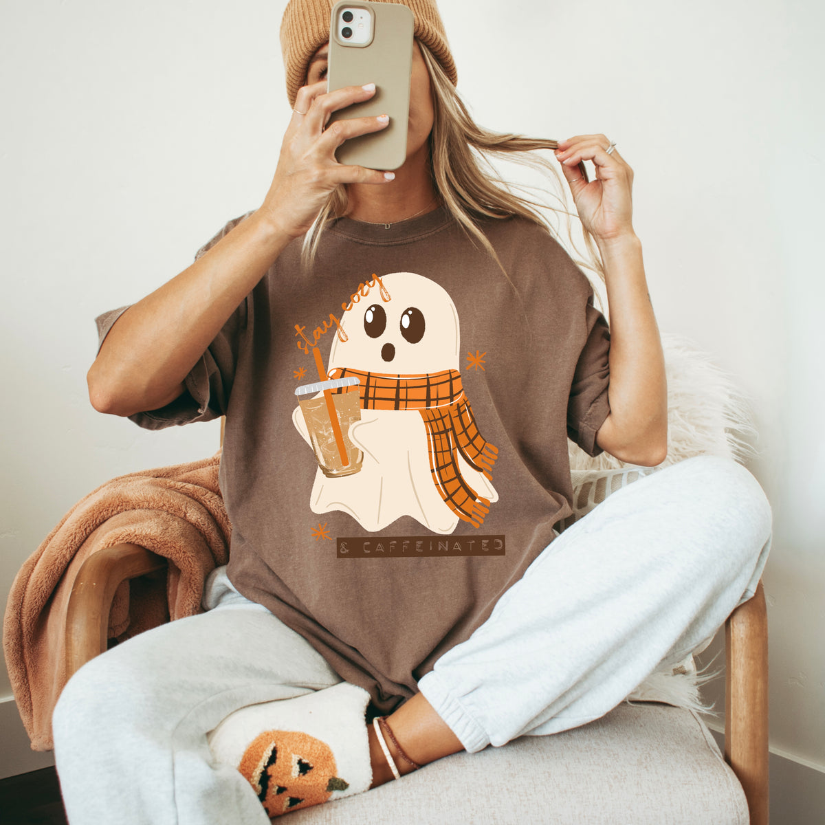 Cozy caffeinated ghost fall (Csc) DTF Transfer