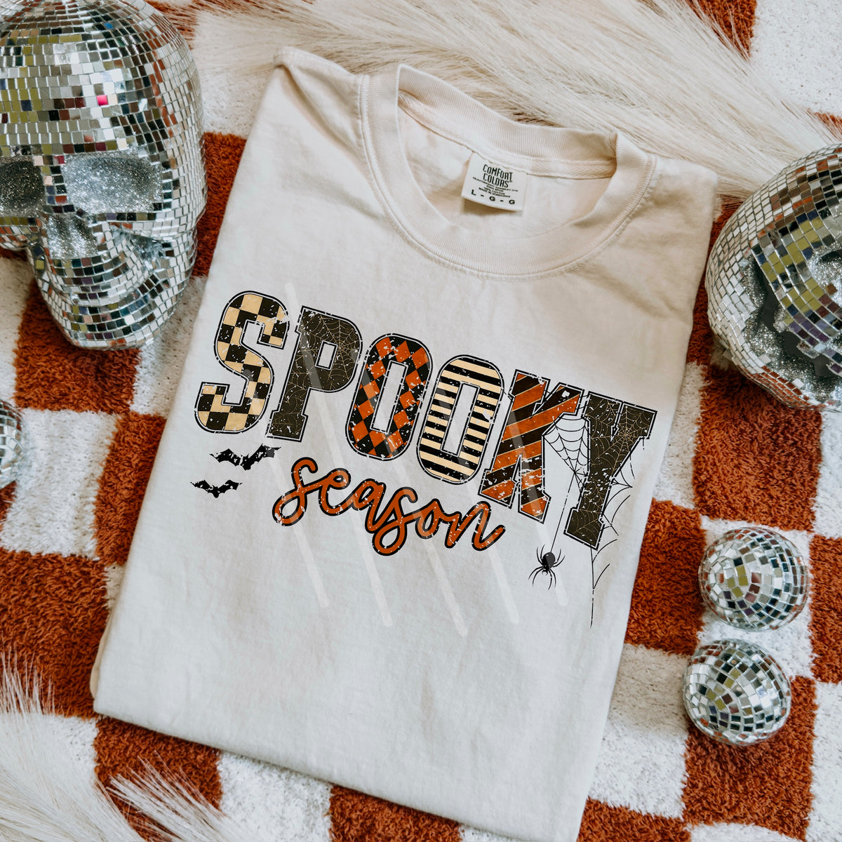 Spooky Season black orange and tan DISTRESSED (MZ) 113526 DTF transfer
