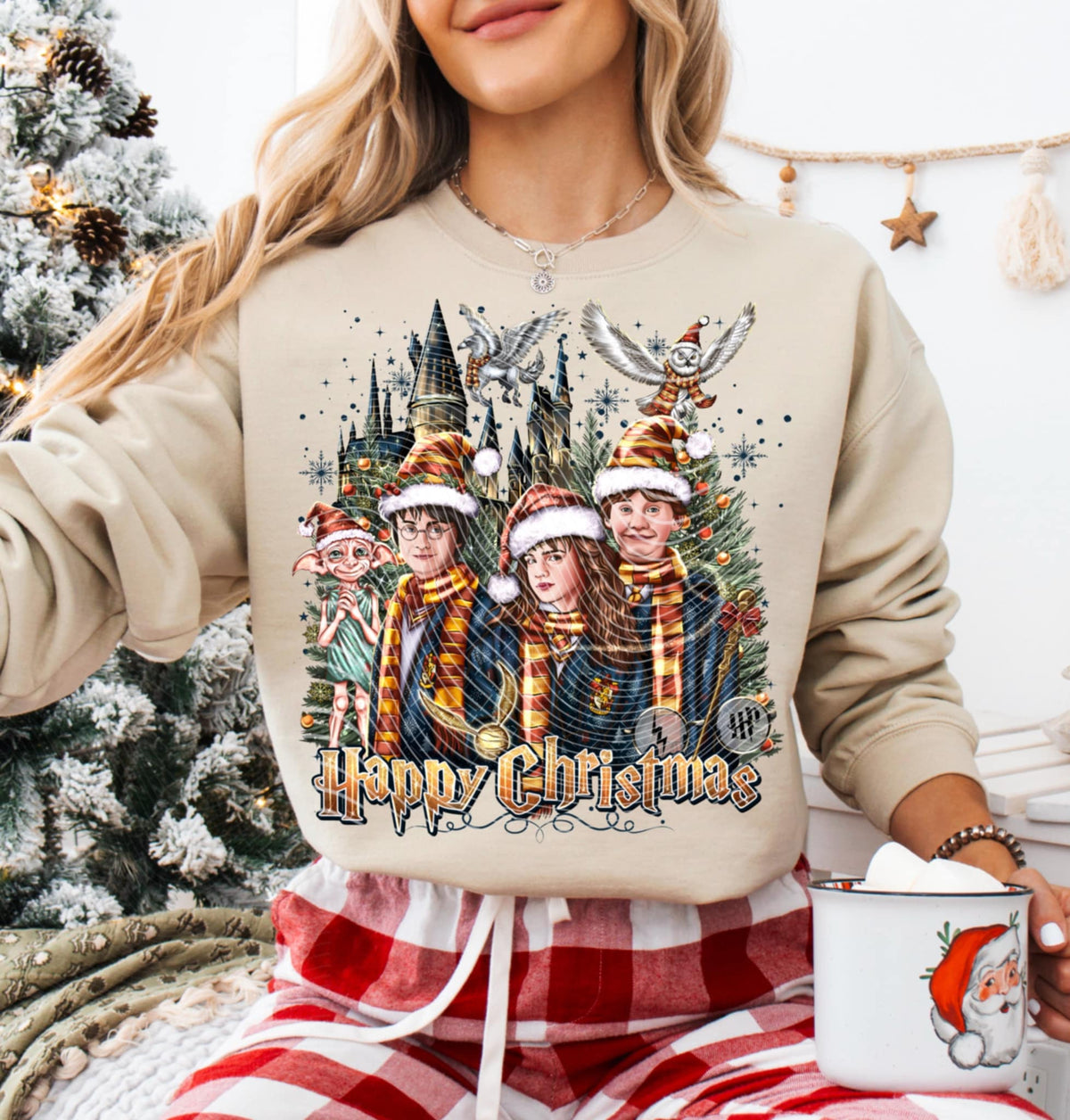 Happy Christmas Wizards Castle AG DTF transfer