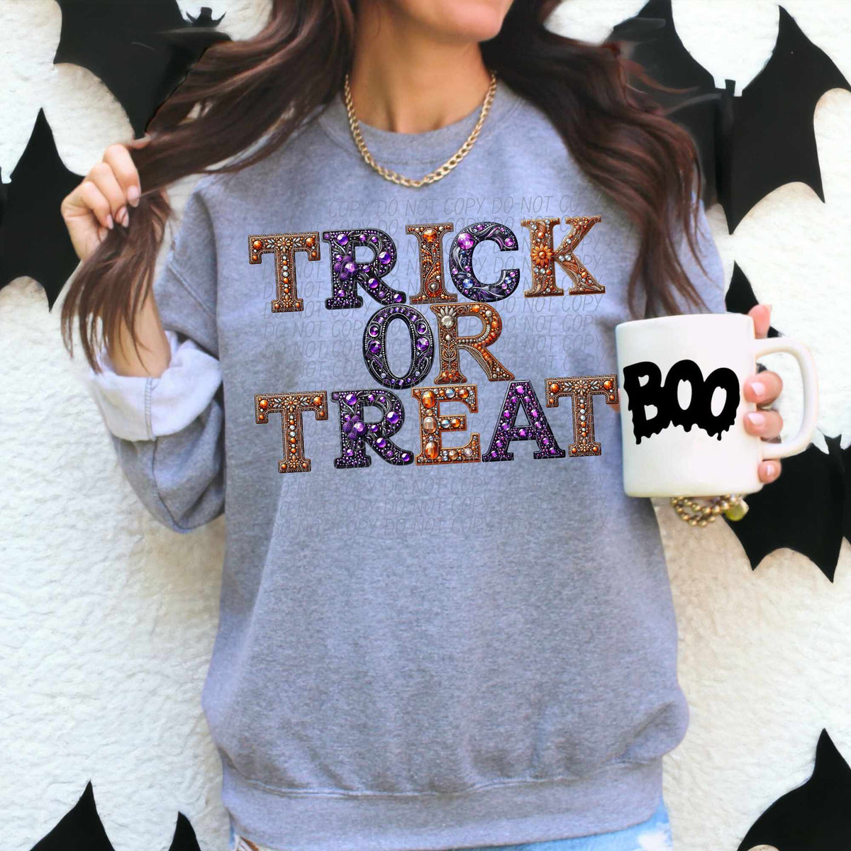 Trick or treat NO bats (CITY) 55901 DTF transfer