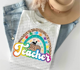 Teacher (Rainbow leopard print) 13432 DTF transfer