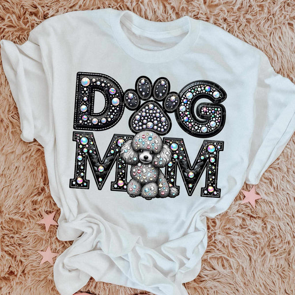 Poodle Dog mom rhinestone 49056 DTF transfer