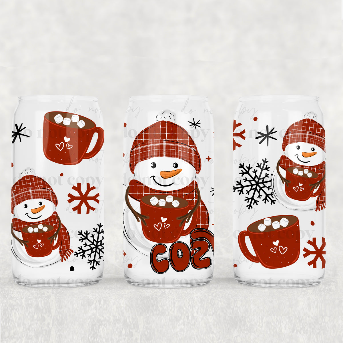 Cozy snowman red (csc) UV DTF WRAP