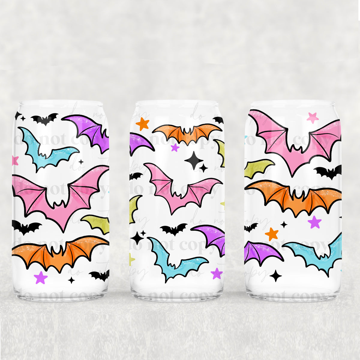 Rainbow bats (CSC) UV DTF WRAP