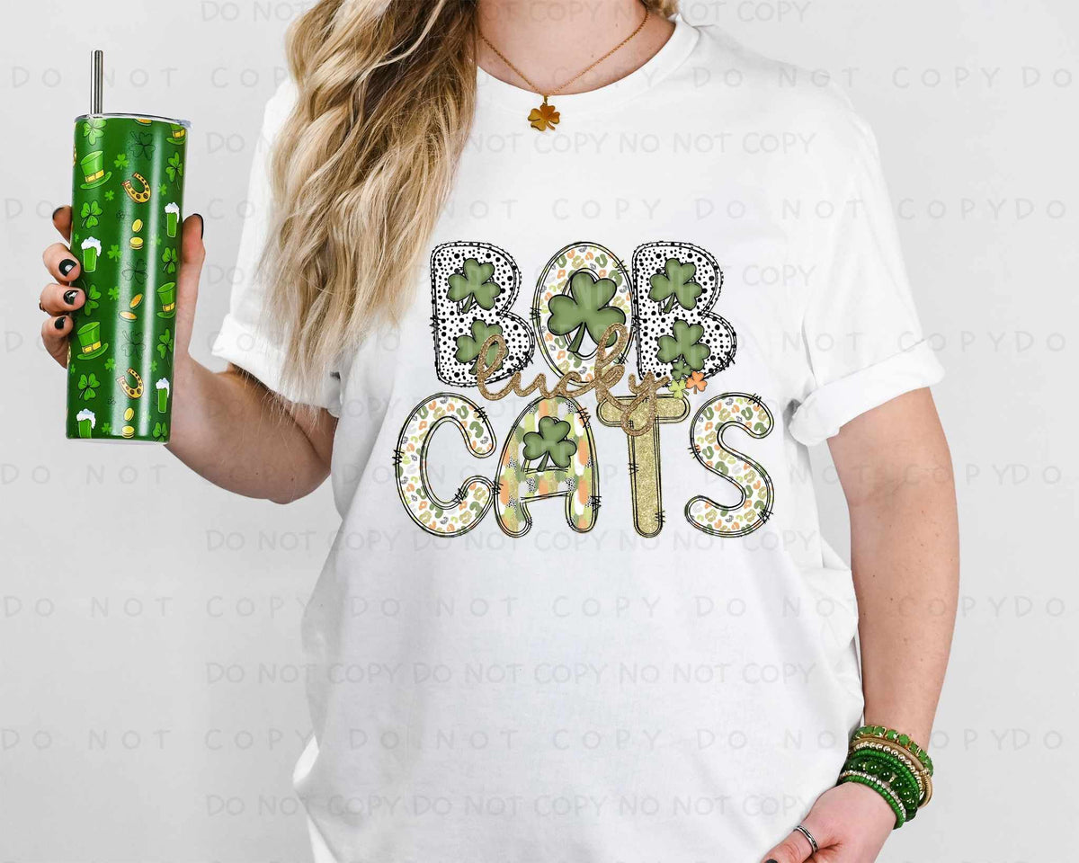 Lucky bobcats st Patrick patterns (caplinger) 82476 DTF transfer