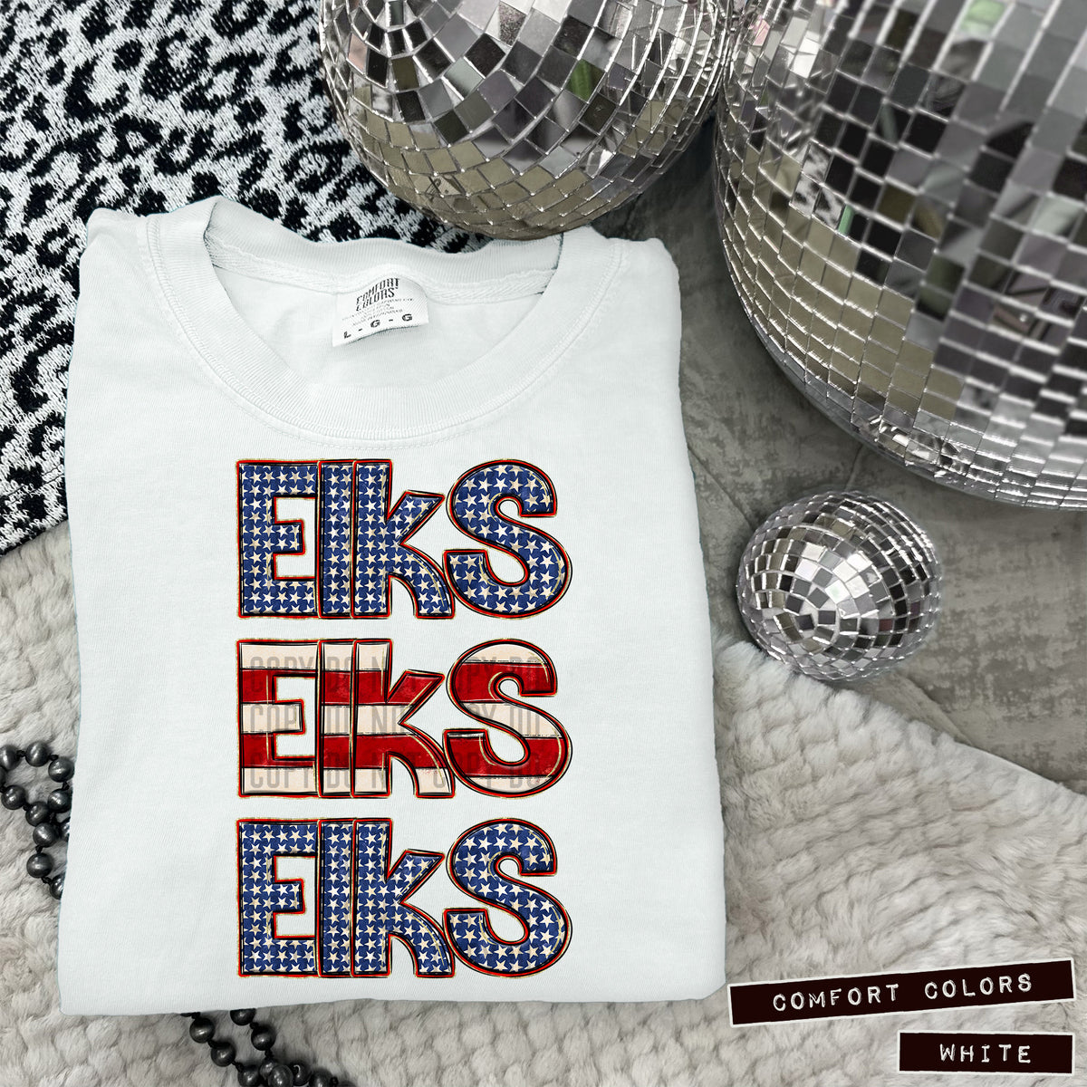 Elks RWB stacked (Caplinger) DTF transfer