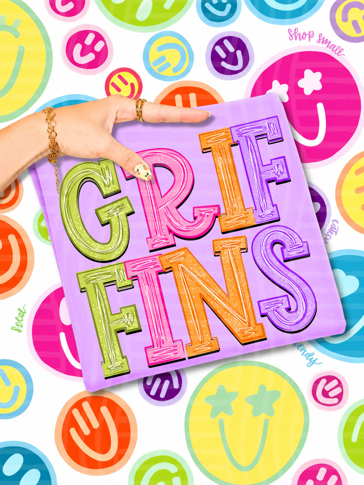 griffins simply colorful stacked (Caplinger) DTF Transfer
