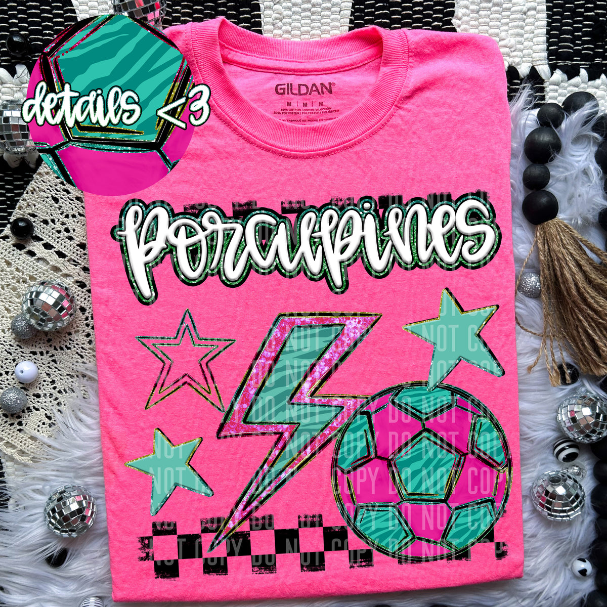 Porcupines Rainbow Soccer (Caplinger) 97424 DTF transfer