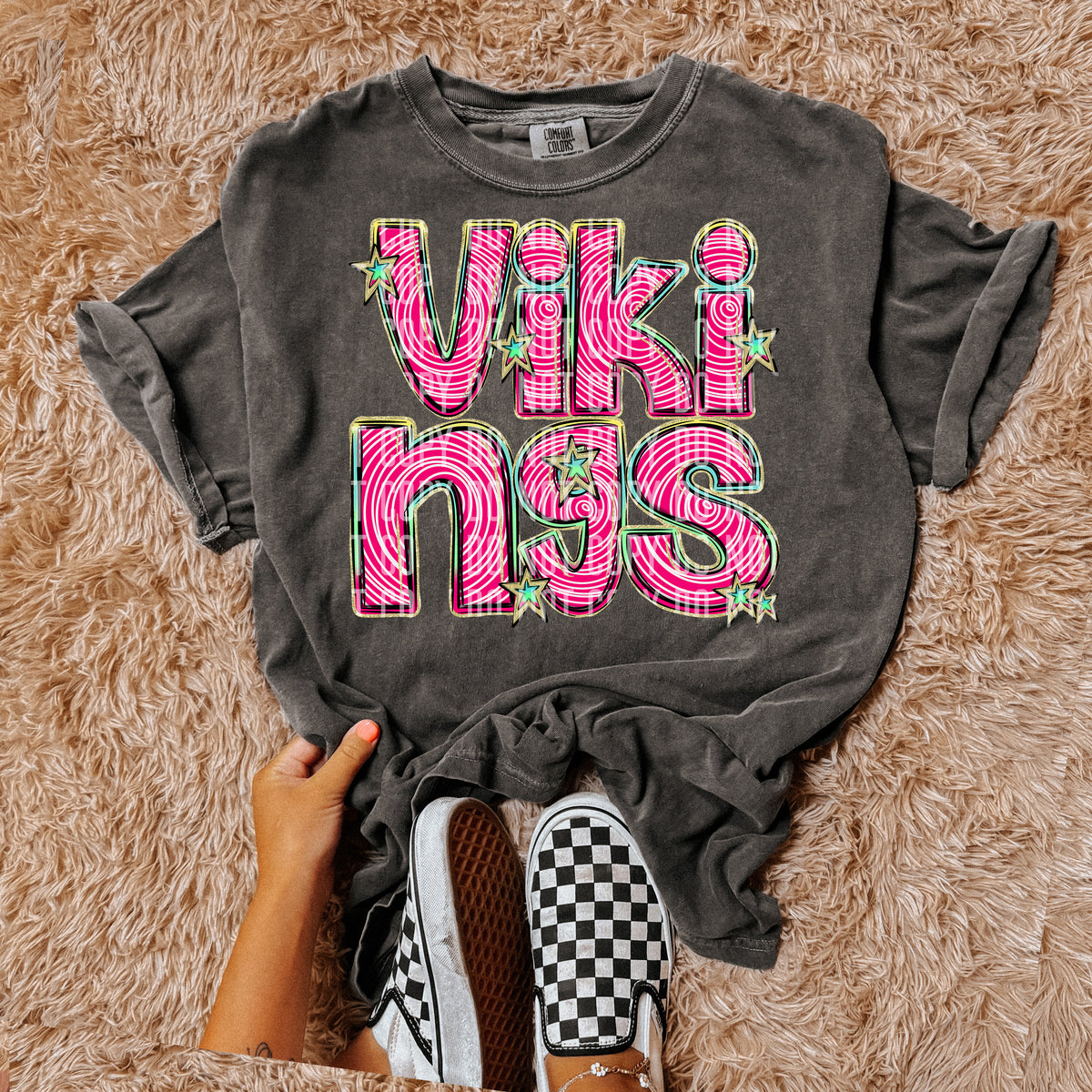 VIKINGS pink swirl (Caplinger) DTF transfer