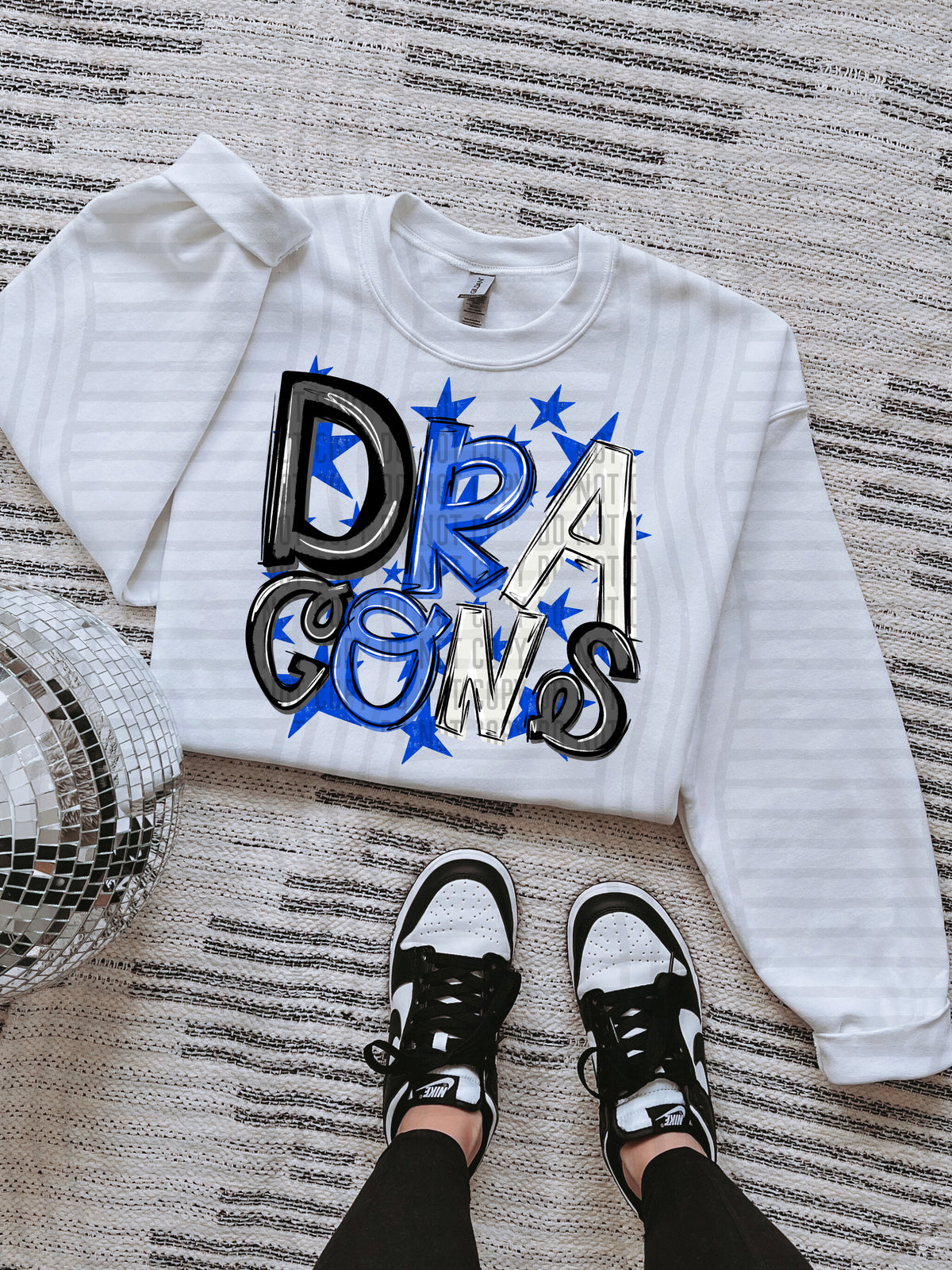 dragons black and blue with blue stars (caplinger) DTF Transfer