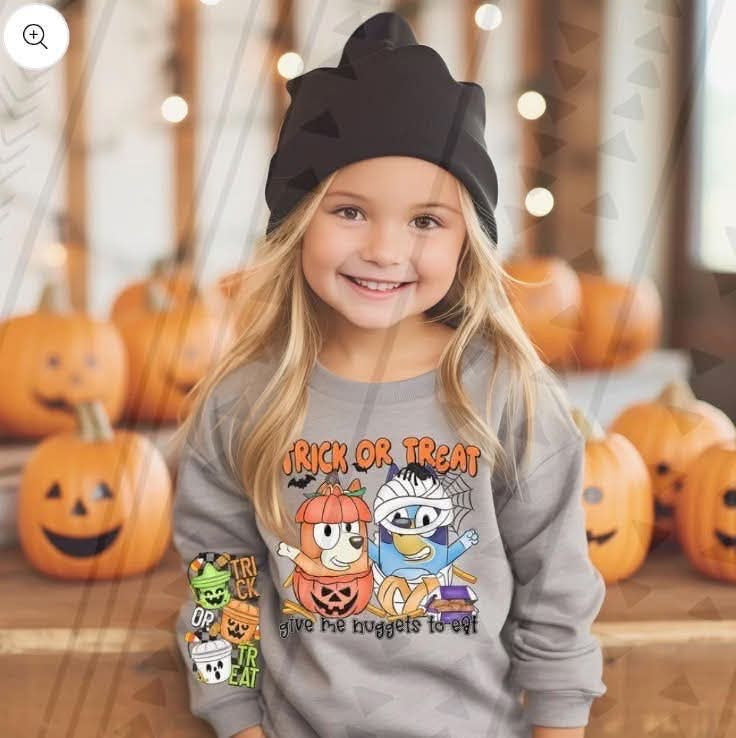 Trick or treat give me nuggets to eat YOUTH SET OF 2 SLEEVES Tuesday Deal DTF