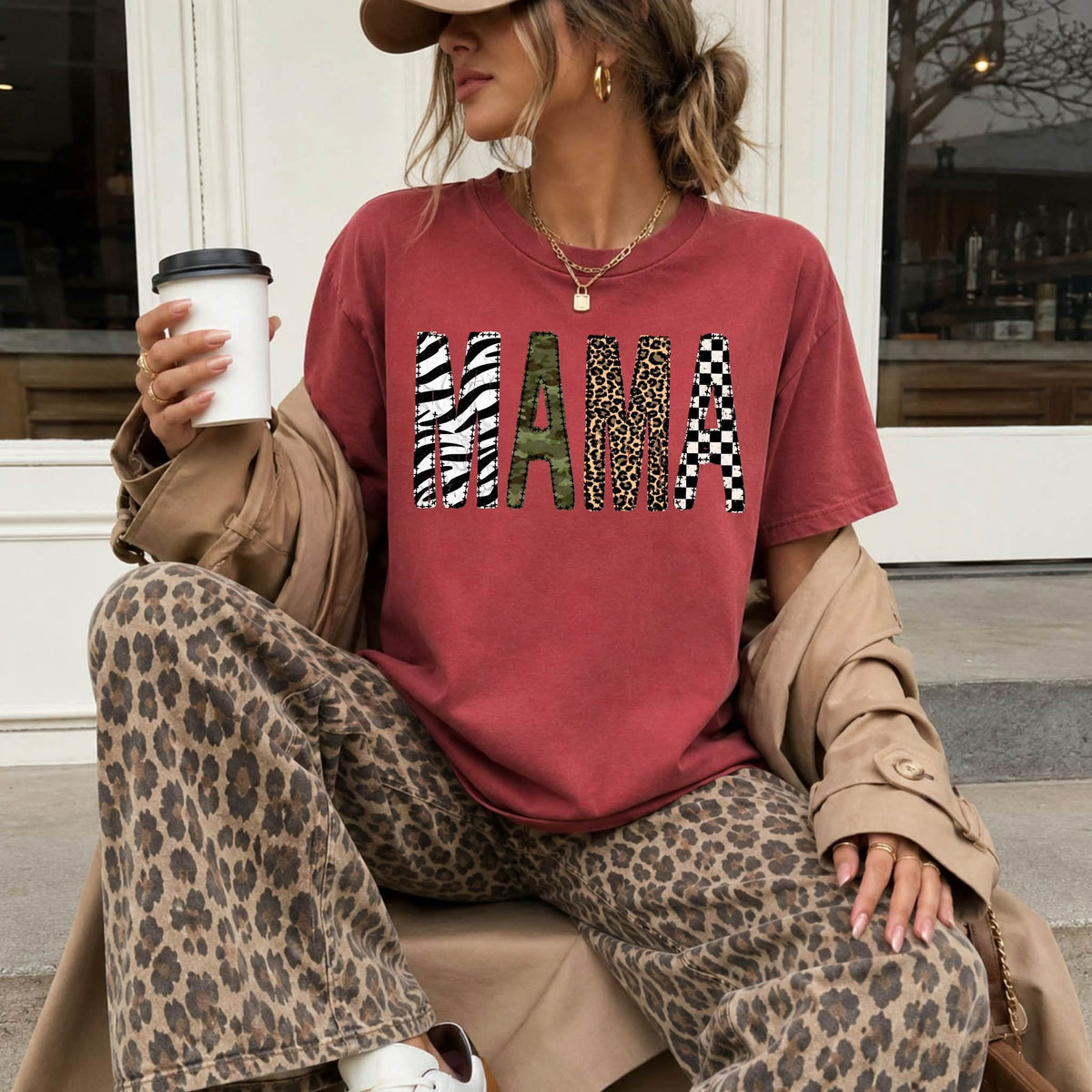 Mama zebra camo cheetah and checker filled Tuesday Deal DTF