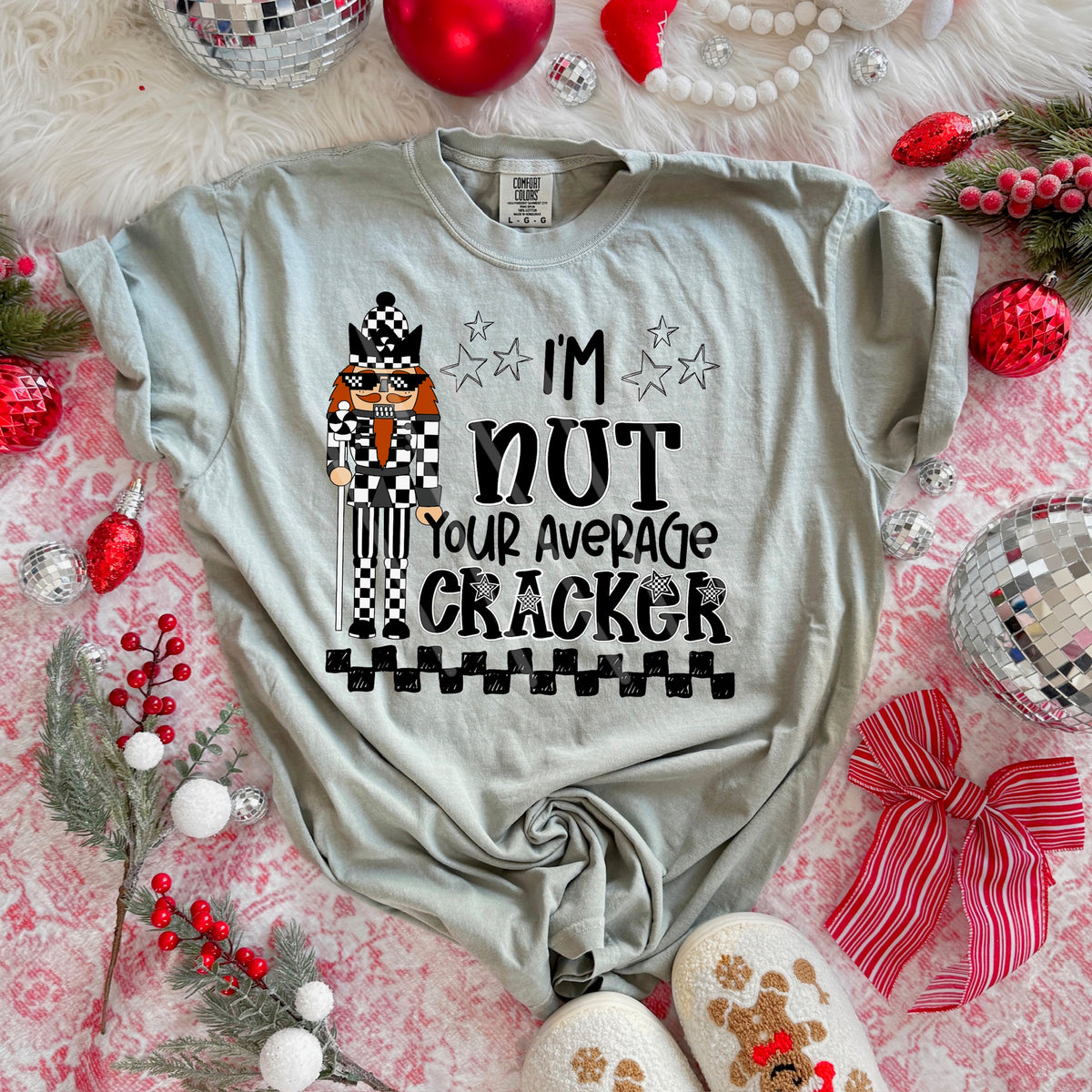 Nut your average cracker black words (MZ) 113473 DTF Transfer