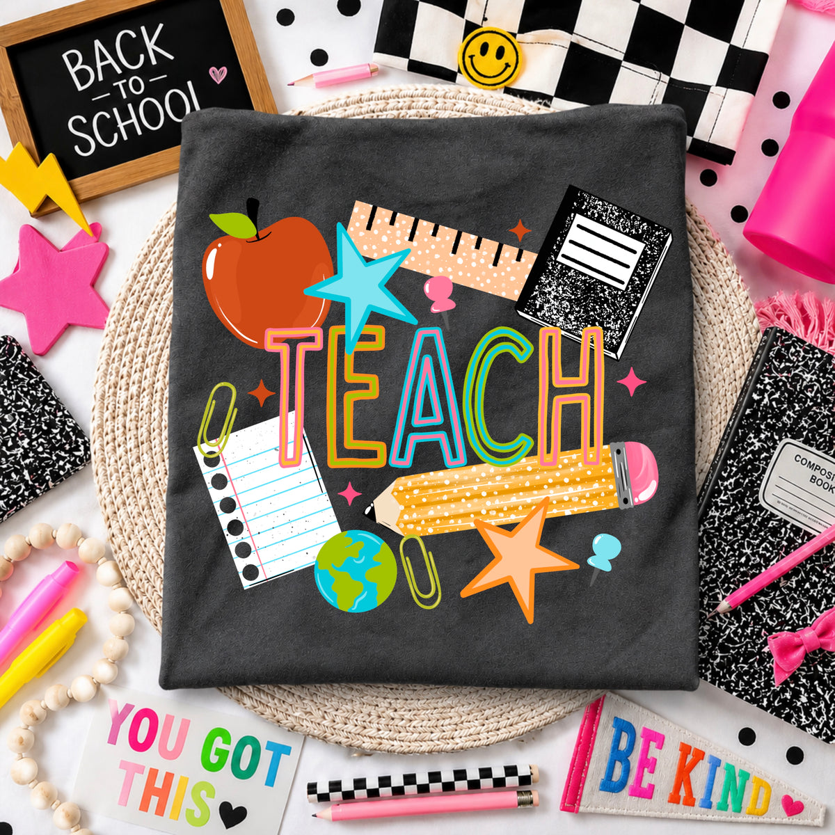 Teach with pencil and stars (CSC) DTF Transfer