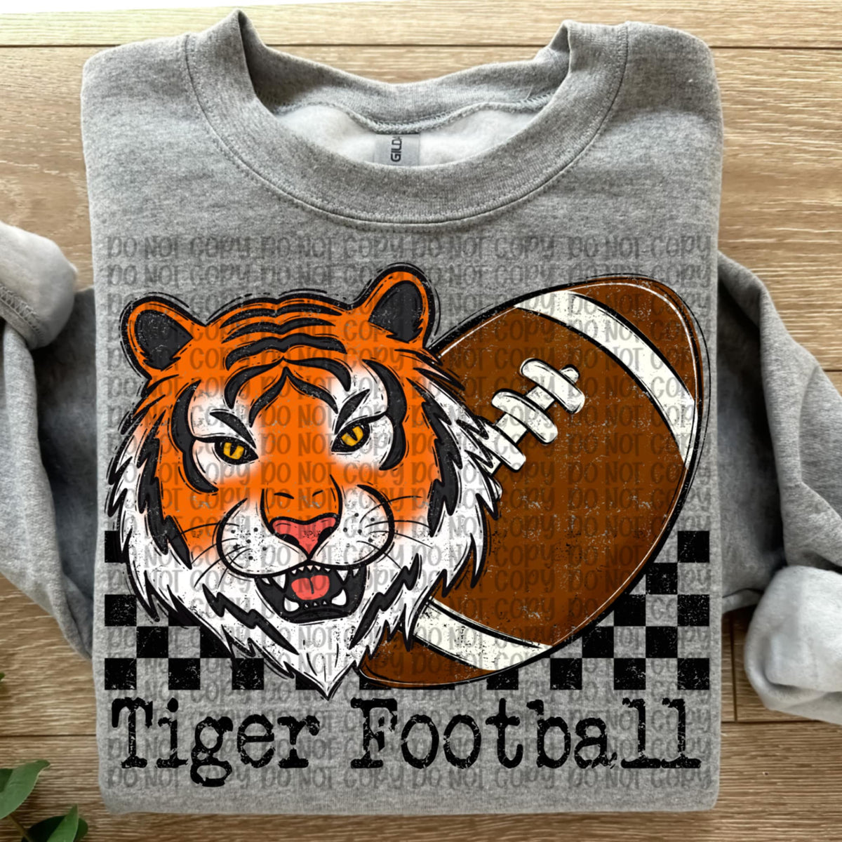 Tiger Football Checker VP DTF transfer