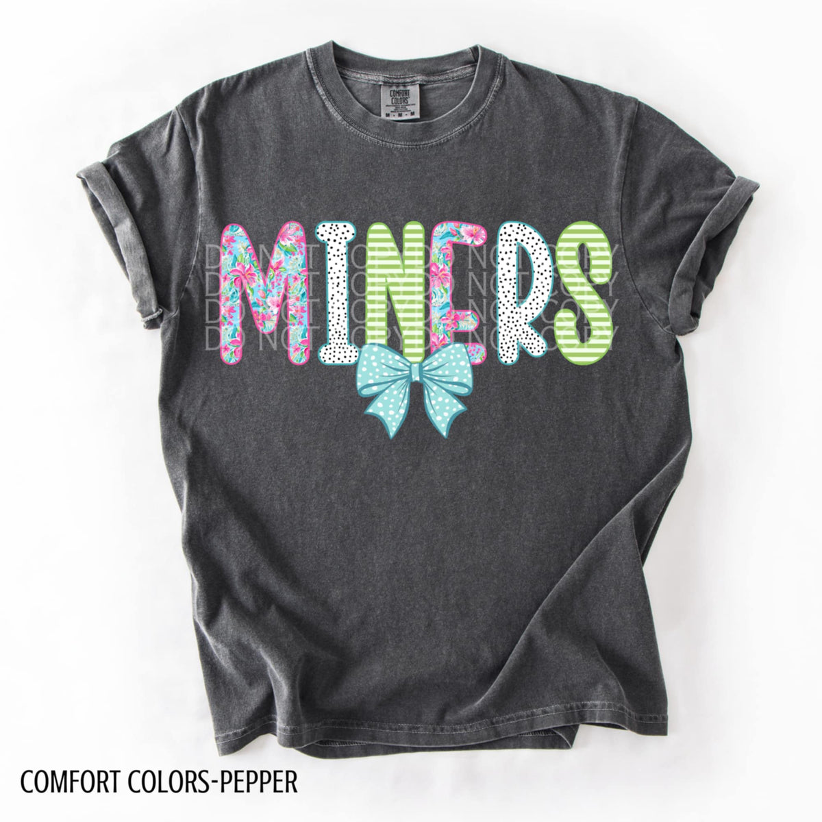 Miners blue bow (CSG) 9240 DTF transfer
